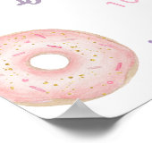 Roze Pastel Donut Sweet One Birthday Welkom Poster (Hoek)