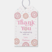 Roze Pastel Donut Verjaardag Bedankt Cadeaulabel (Voorkant)