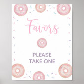 Roze Pastel Donut Verjaardag Favorieten Teken Poster (Voorkant)