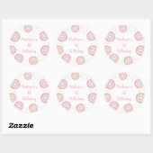 Roze pastel donut verjaardag ronde sticker (Vel)