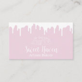 Roze Pastel Dripping Kookgerei Bakkerij Visitekaartje (Voorkant)