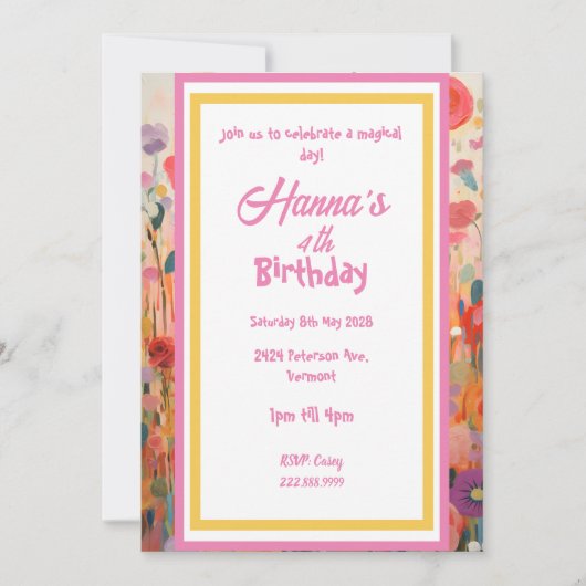 Roze Pastel Eenhoorn Vouwkaart Kaart (Voorkant)