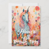 Roze Pastel Eenhoorn Vouwkaart Kaart (Achterkant)