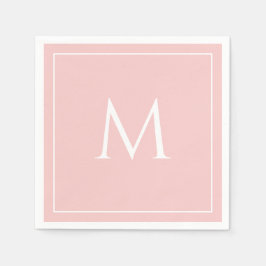 Roze pastel elegant monogram initiaal servet