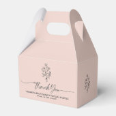 Roze Pastel Elegante Boho Botanische Dank Je Bedankdoosjes (Achterkant)