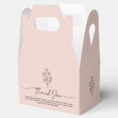 Roze Pastel Elegante Boho Botanische Dank Je Bedankdoosjes (Geopend)