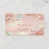 Roze Pastel en Gouden Glitter Swirl Elegant Visitekaartje (Achterkant)