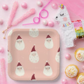 Roze pastel feestelijke petten voor rode kerst sch papieren bordje (Feest)