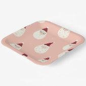 Roze pastel feestelijke petten voor rode kerst sch papieren bordje (Gebogen)