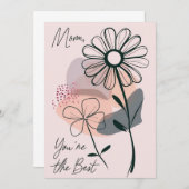 Roze Pastel Floral Moederdag Kaart (Voorkant / Achterkant)
