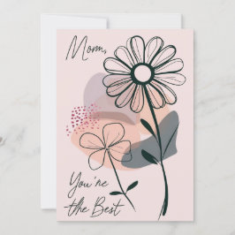 Roze Pastel Floral Moederdag Kaart
