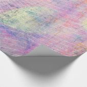 Roze Pastel Flower Paint Splatter Wrapping Paper Cadeaupapier (Hoek)