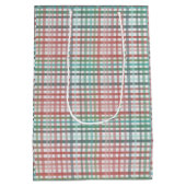 Roze pastel geruit medium cadeauzakje (Achterkant)