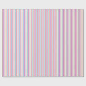 Roze Pastel Gestreepte Strepen Cadeaupapier (Vlak)