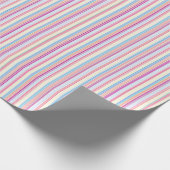 Roze Pastel Gestreepte Strepen Cadeaupapier (Hoek)