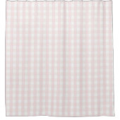Roze Pastel Gingham Patroon Moderne Boerderij Douchegordijn (Voorkant)