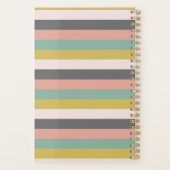 Roze Pastel Girly Stripes Schattige Planner (Achterkant)