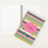Roze Pastel Girly Stripes Schattige Planner (Display)