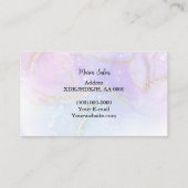 Roze pastel glitter Gold waterverf Visitekaartje (Achterkant)