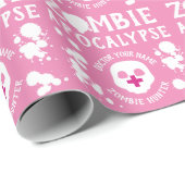 Roze Pastel Gothic Zombie Apocalypse gepersonalise Cadeaupapier (Rol Hoek)