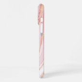 Roze Pastel Goud Glitter Marmer  iPhone Hoesje (Linkerkant)