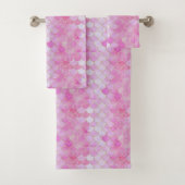 Roze Pastel & Goud Shimmer Zeemeermin Schaal Patro Bad Handdoek (Insitu)