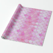 Roze Pastel & Goud Shimmer Zeemeermin Schaal Patro Cadeaupapier (Uitgerold)