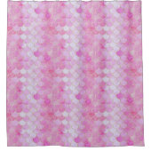 Roze Pastel & Goud Shimmer Zeemeermin Schaal Patro Douchegordijn (Voorkant)