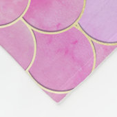 Roze Pastel & Goud Shimmer Zeemeermin Schaal Patro Fleece Deken (Hoek)
