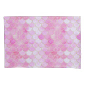 Roze Pastel & Goud Shimmer Zeemeermin Schaal Patro Kussensloop (Voorkant)