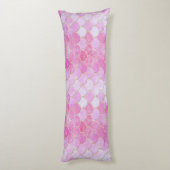 Roze Pastel & Goud Shimmer Zeemeermin Schaal Patro Lichaamskussen (Achterkant (Verticaal))