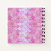 Roze Pastel & Goud Shimmer Zeemeermin Schaal Patro Notitieboek (Achterkant)