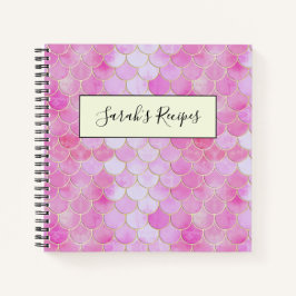 Roze Pastel & Goud Shimmer Zeemeermin Schaal Patro Notitieboek