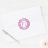 Roze Pastel & Goud Shimmer Zeemeermin Schaal Patro Ronde Sticker (Envelop)