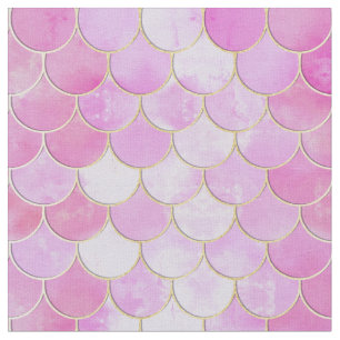 Roze Pastel & Goud Shimmer Zeemeermin Schaal Patro Stof