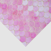 Roze Pastel & Goud Shimmer Zeemeermin Schaal Patro Tissuepapier (Detail)