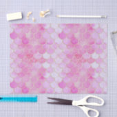 Roze Pastel & Goud Shimmer Zeemeermin Schaal Patro Tissuepapier (Craft)