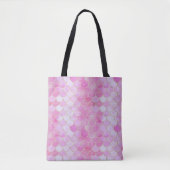 Roze Pastel & Goud Shimmer Zeemeermin Schaal Patro Tote Bag (Voorkant)