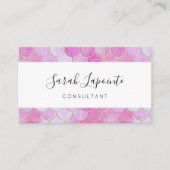 Roze Pastel & Goud Shimmer Zeemeermin Schaal Patro Visitekaartje (Voorkant)