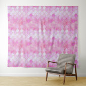 Roze Pastel & Goud Shimmer Zeemeermin Schaal Patro Wandkleed (In Situ (horizontaal))