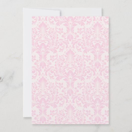 Roze Pastel Goud Vijfde Barokke Rococo Verjaardag Kaart (Achterkant)