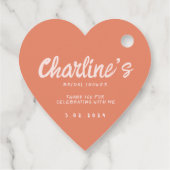 Roze pastel handschrift Retro Vrijgezellenfeest Bedankjes Labels (Achterkant)