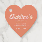 Roze pastel handschrift Retro Vrijgezellenfeest Fa Bedankjes Labels (Voorkant)