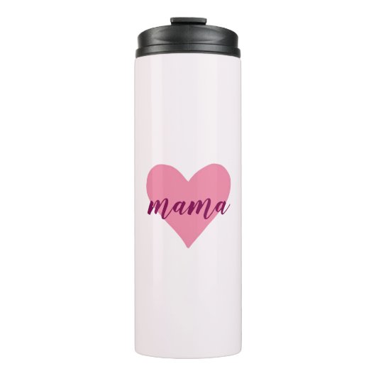 Roze Pastel Hart Thermische Tumbler voor Mam Thermosbeker (Voorkant)