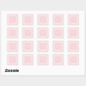 Roze Pastel Houndstooth Bedankt Vierkante Sticker (Vel)