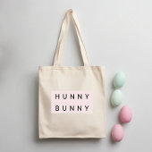 Roze pastel "Hunny Bunny" Schattige Pasen Tote Bag