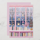 Roze Pastel Kerst Kaart (Voorkant / Achterkant)