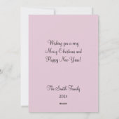 Roze Pastel Kerst Kaart (Achterkant)