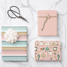 Roze Pastel Kerst Vibe Gift Wrap