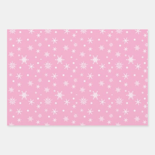 Roze🎄 Pastel kerstpatroon, aangepaste tekst Inpakpapier Vel (Voorkant 2)